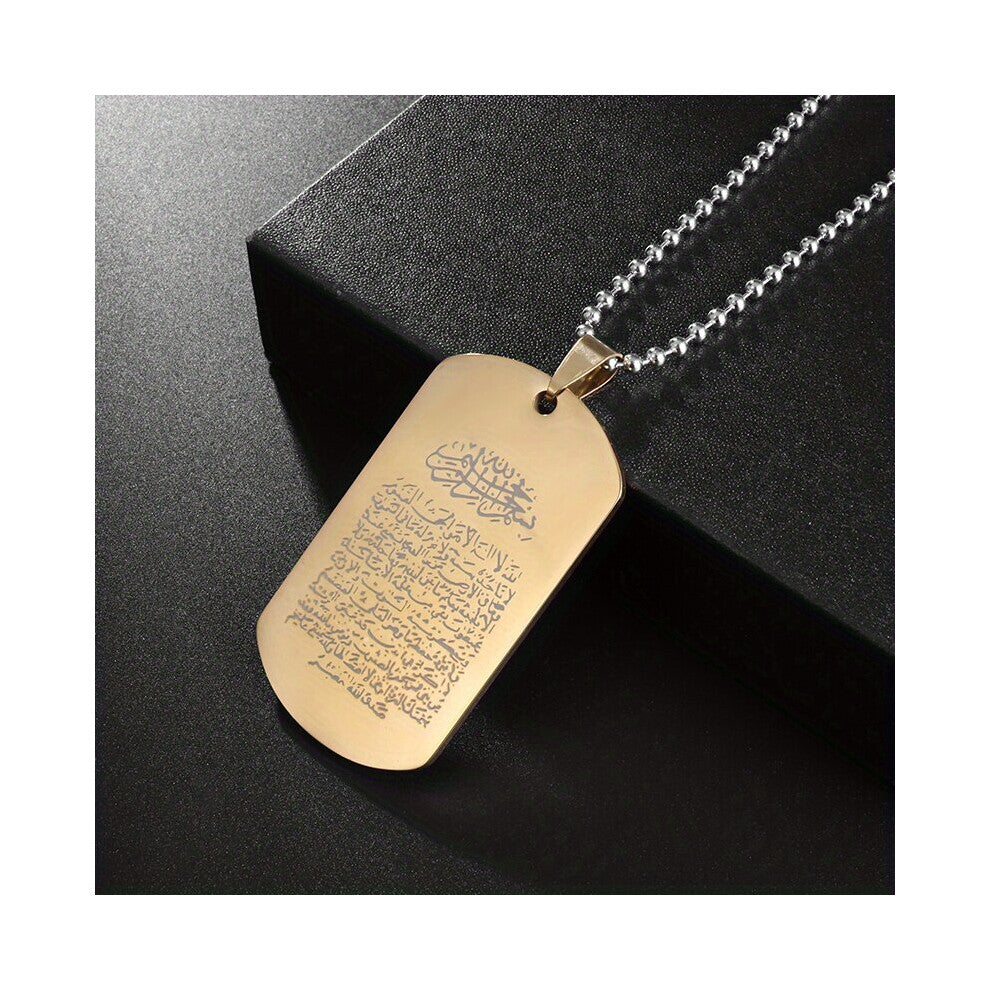 1pc Style Allah Quran Stainless Steel Skull Pendant Necklace Islamic Muslim Decorative Accessories For Holiday Party Gift Men Accessories