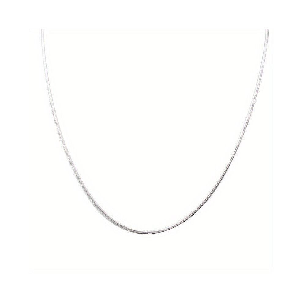 1pc Stainless Steel Golden Flat Snake Bone Chain Necklace Mens Daily Accessories