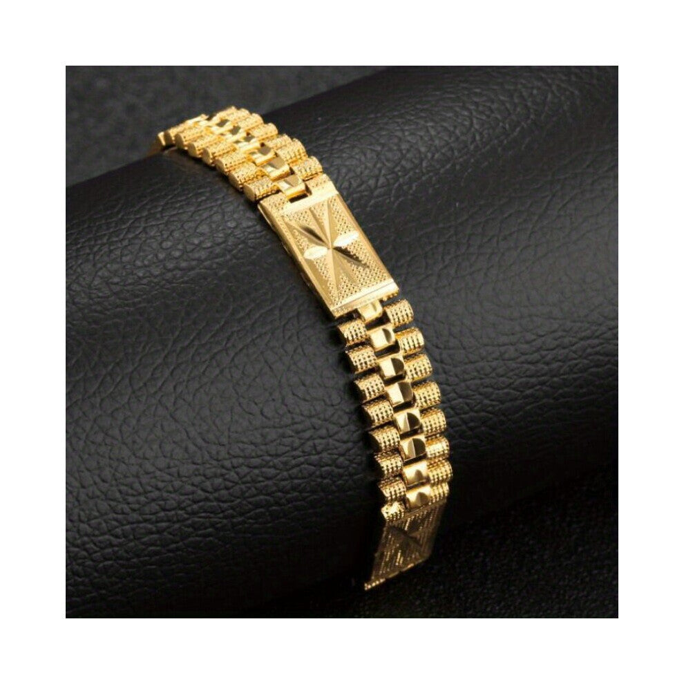 1pc Golden Plated Mens And Womens Hand Watch Chain Jewelry Accessories