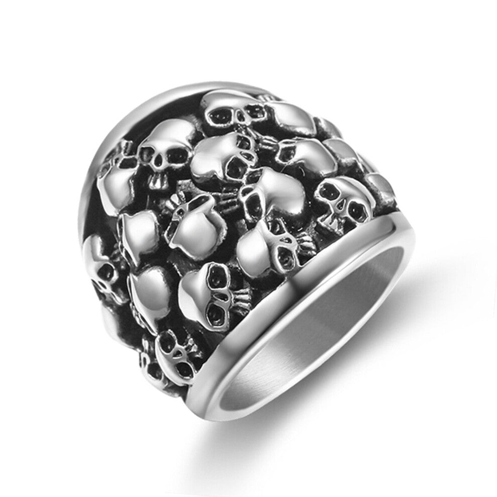 Punk Hip Hop Skull Head Ring Mens Stainless Steel Party Accessories