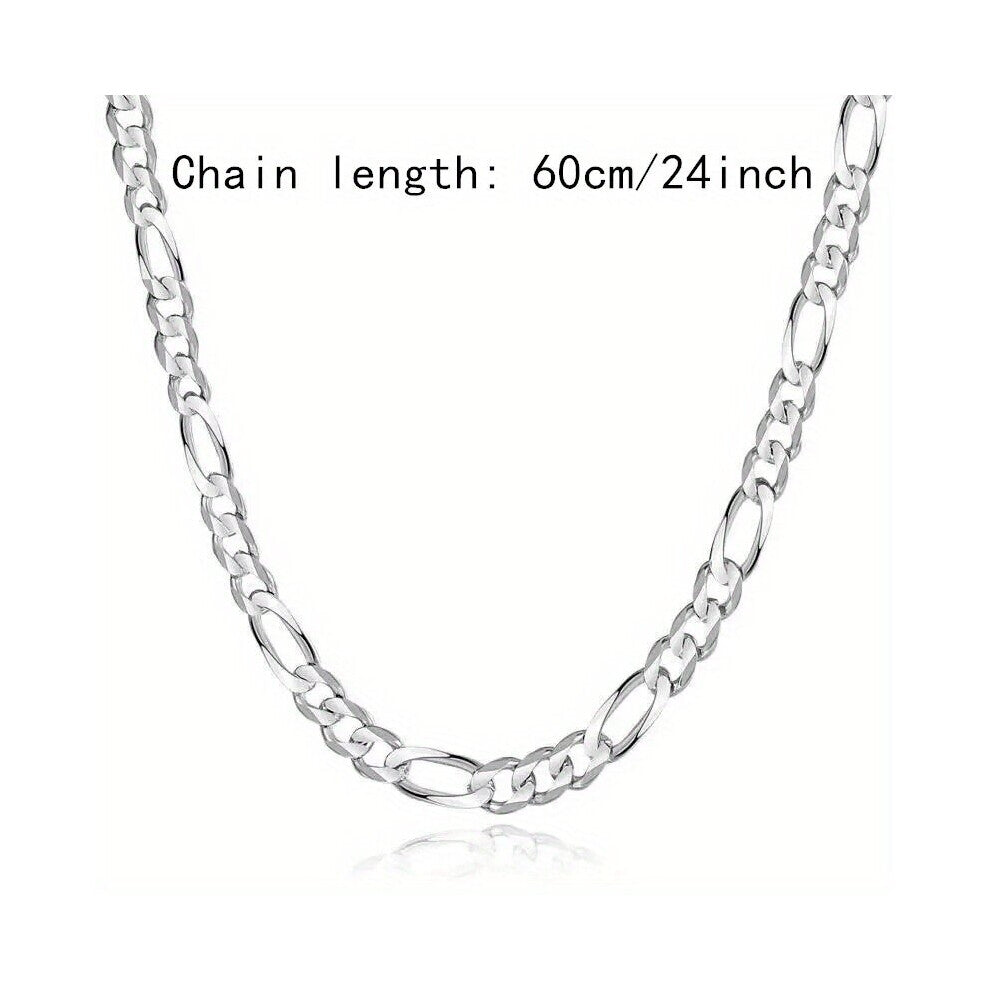 1Pcs Mens Stainless Steel Cuban Chain Necklace Male Jewelry Accessories 23 6in