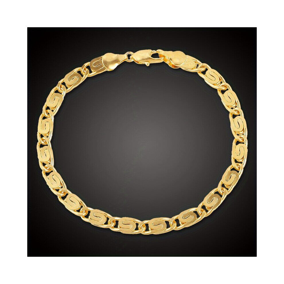 1pc Golden Classic Chain Necklace Bracelet Jewelry Accessories For Men Women