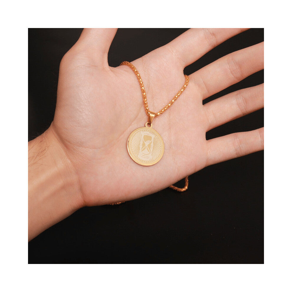 1PC Hip Hop Mens Stainless Steel Hourglass Pendant Necklace Jewelry Accessories