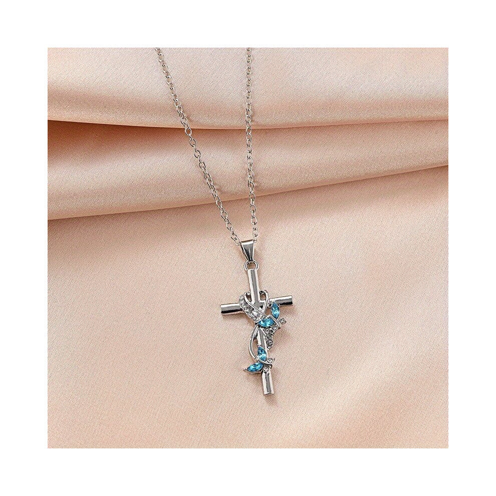 Angel Wings Cross Cross Frame Necklace Clavicle Chain Vintage Pendant Gift Banquet Accessories