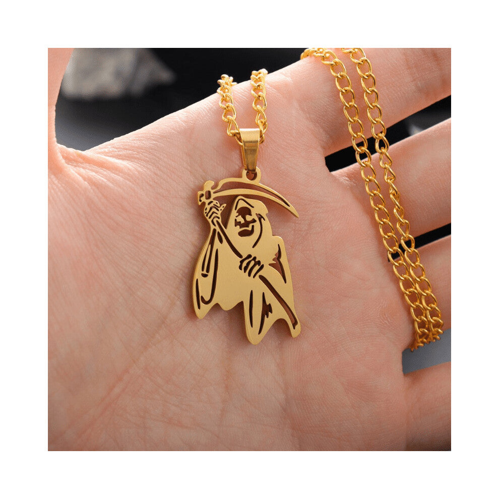 1PC Hip Hop Mens Skull Stainless Steel Pendant Necklace Jewelry Accessories