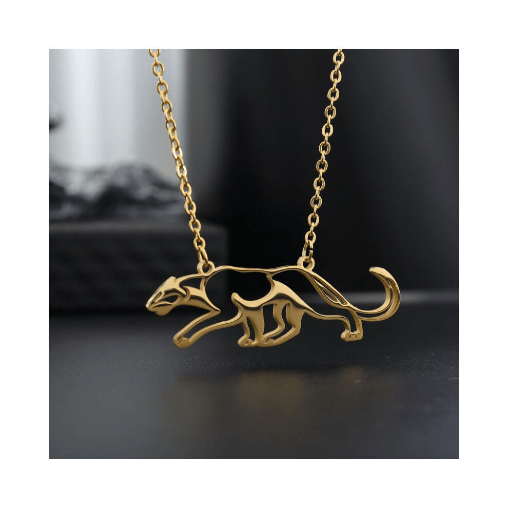 1PC Hip Hop Mens Stainless Steel Leopard Pendant Necklace Jewelry Accessories