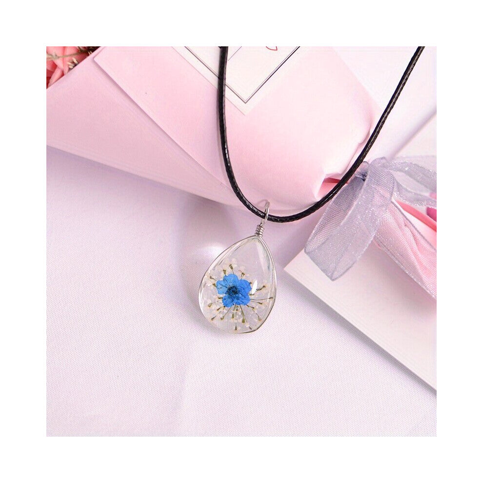 Time Gem Plant Dried Flower Ornament Clavicle Chain Sense Accessories Gift For Men Or Couples Or Women Or Party Ornaments