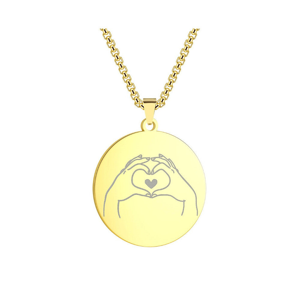 1PC Hip Hop Mens Stainless Steel Love Heart Pendant Necklace Jewelry Accessories