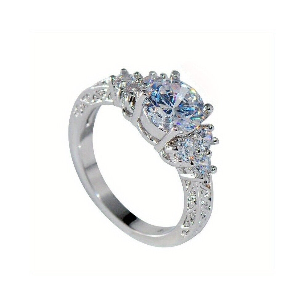 1pc Mens Romantic Alloy Ring Proposal Engagement Ring Couple Ring Jewelry Accessories