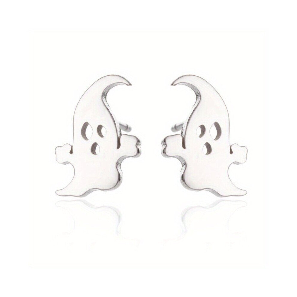 2pcs pair Mens Stainless Steel Cartoon Stud Earrings And Small Temperament Everything Matching Ear Accessories