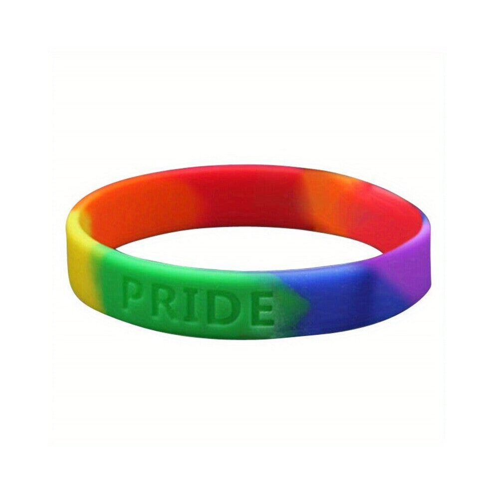 1pc Creative Rainbow Silicone Wristband Bracelet Decorative Accessories For Holiday Party Gift Women Men Accessories Jewelry