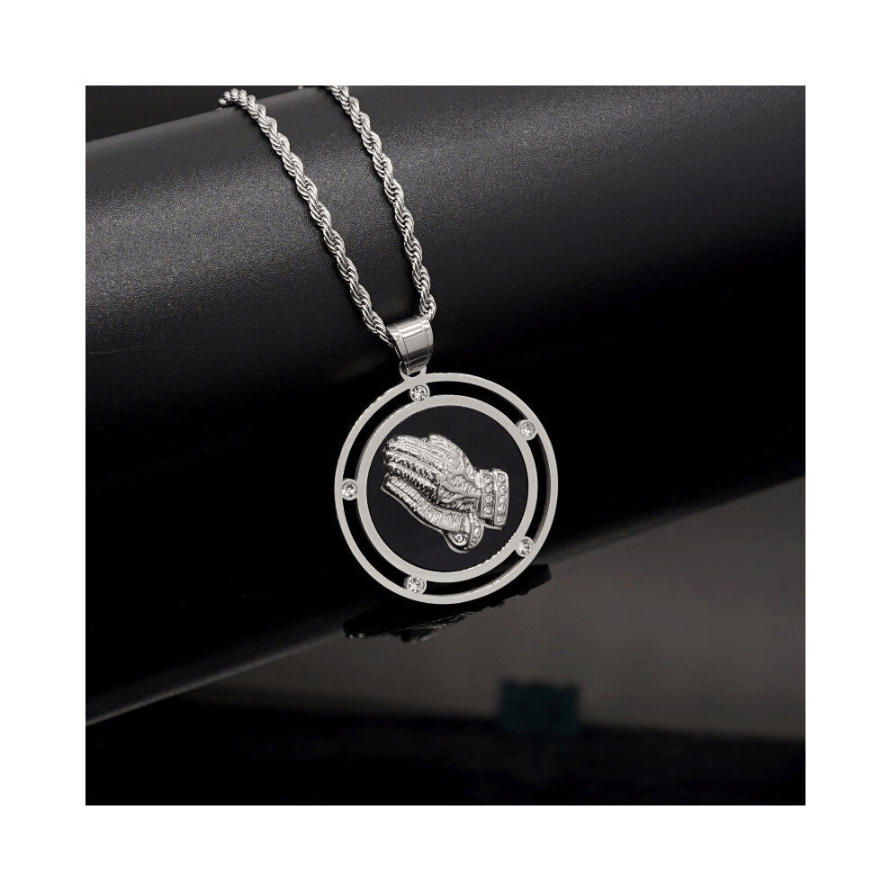 1PC Hip Hop Men Prayer Pendant Necklace Jewelry Accessories