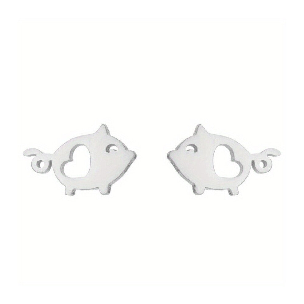 1pair Twelve Zodiac Pig Mens Earring Lovely Cartoon Brushed Ear Jewelry Accessories