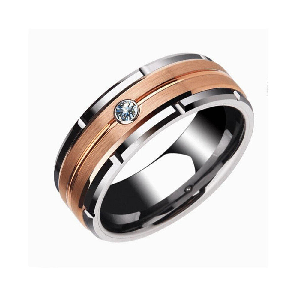 1pc Classic Couple Ring Artificial Jewelry Accessories Mens 8mm Stainless Steel Ring Bridal Wedding Engagement Ring