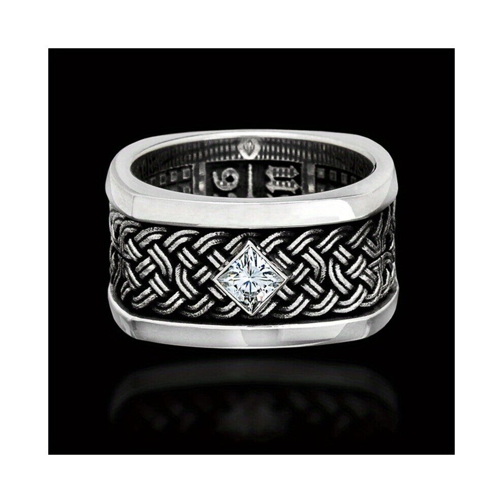 1pc Mens Vintage Gothic Zircon Decor Ring Rock Hip Hop Ring Daily Casual Party Jewelry Accessories