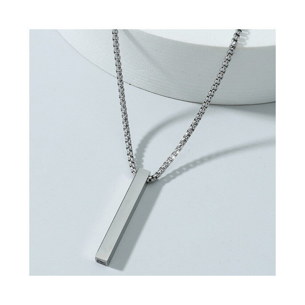 Creative Stainless Steel Three dimensional Pillar Pendant Necklace Decorative Accessories For Holiday Party Gift Men And Womens Accessories