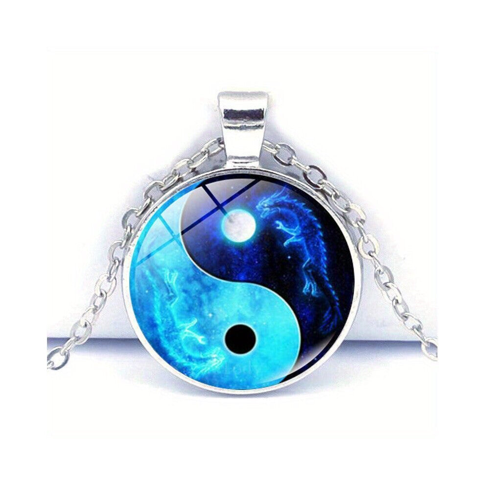 Accessories Moon Yin Yang Tai Chi Time Gem Necklace Sweaters Chain Pendant Necklace