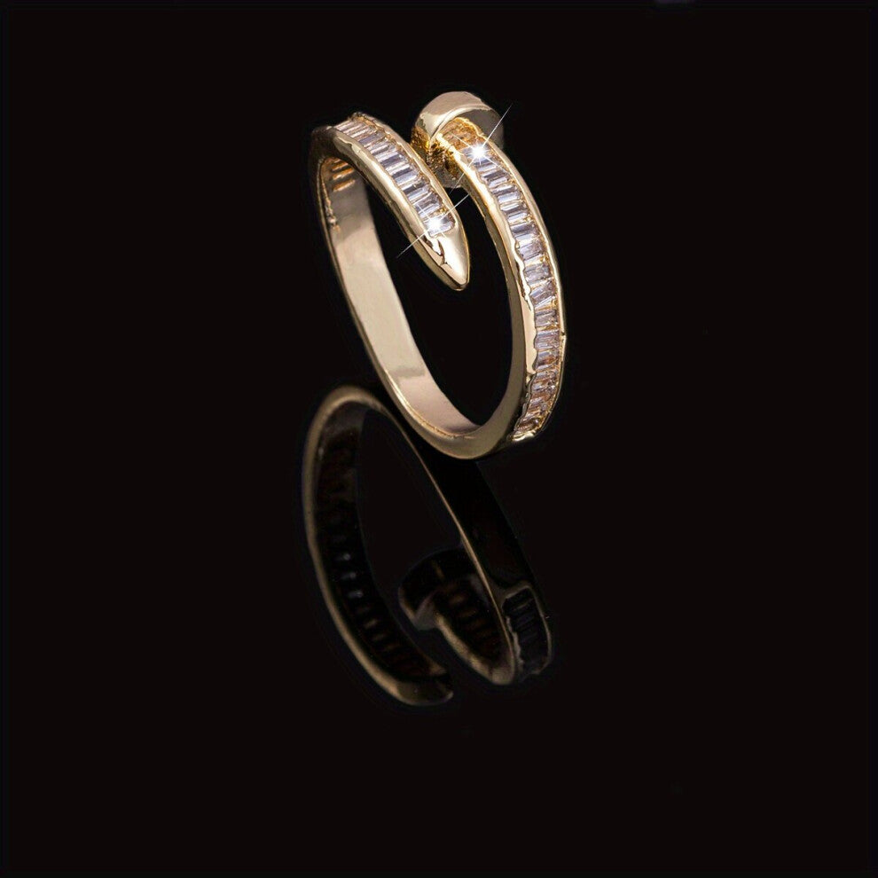 Creative Mens Ring Artificial Diamond studded Irregular Open Ring Adjustable Mens Accessories