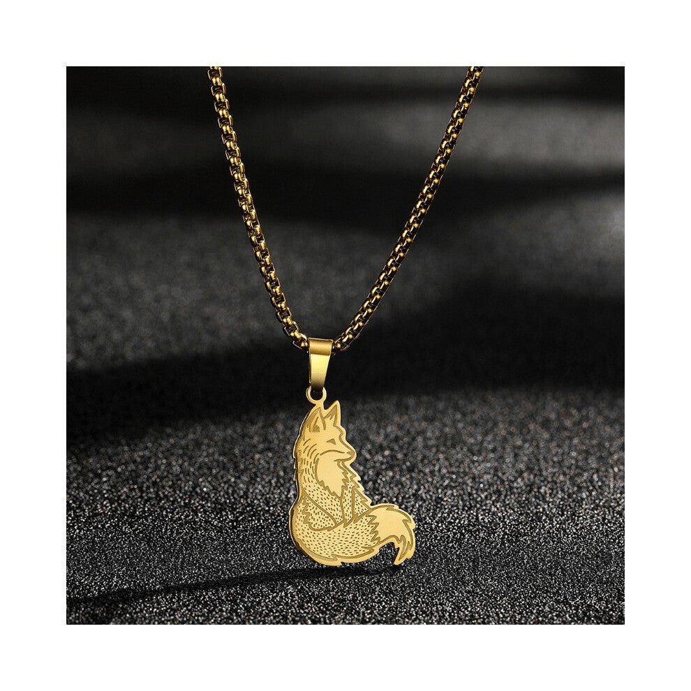 1PC Animal Stainless Steel Fox Pendant Necklace Jewelry Accessories For Men