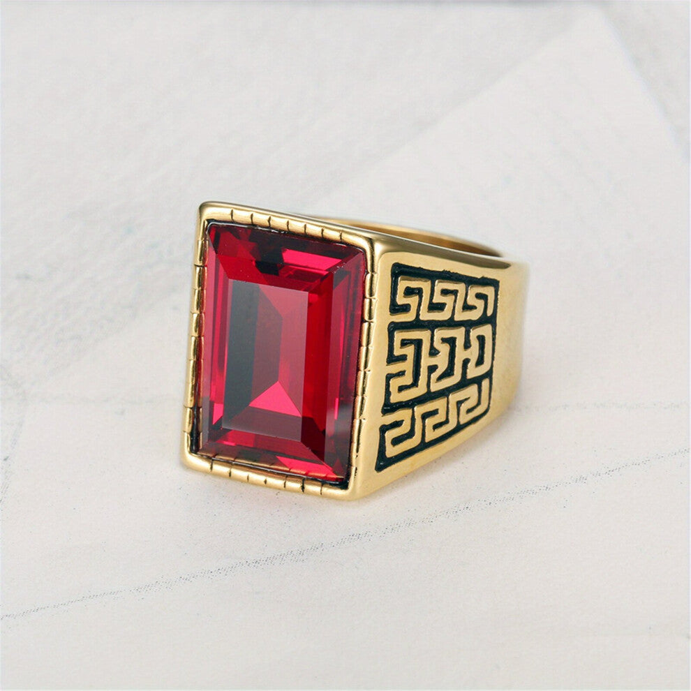 1pc Punk Hip Hop Retro Stainless Steel Zircon Mens Ring Jewelry Accessories