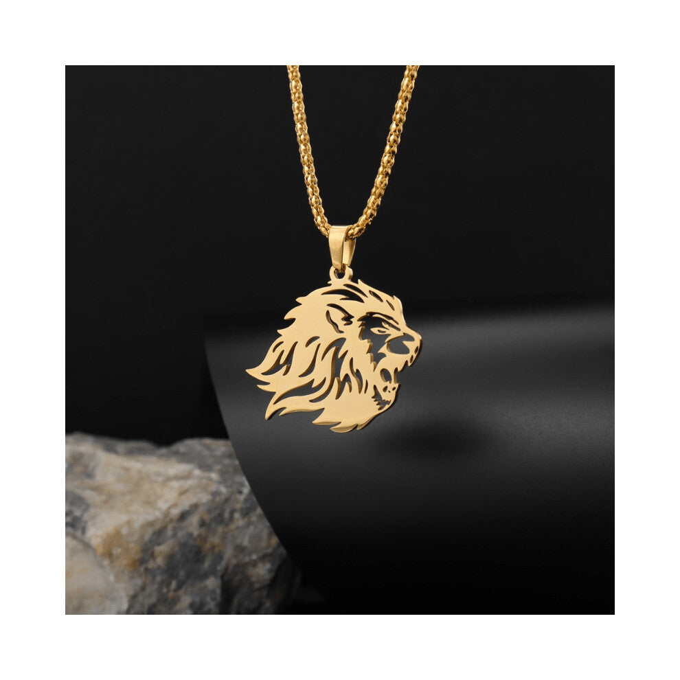 1PC Stainless Steel Lion Pendant Necklace Jewelry Accessories For Men