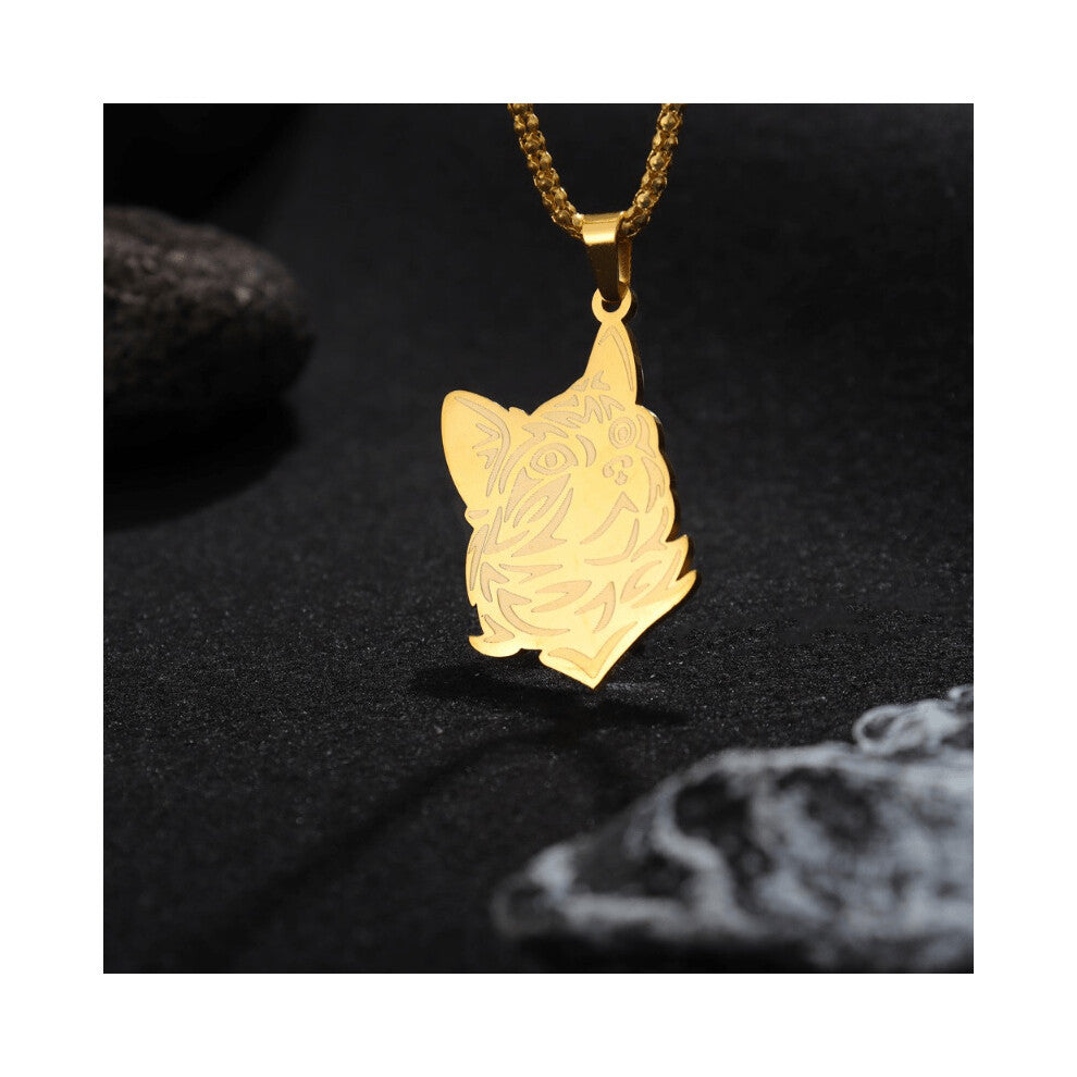 1PC Cat Mens Stainless Steel Pendant Necklace Jewelry Accessories