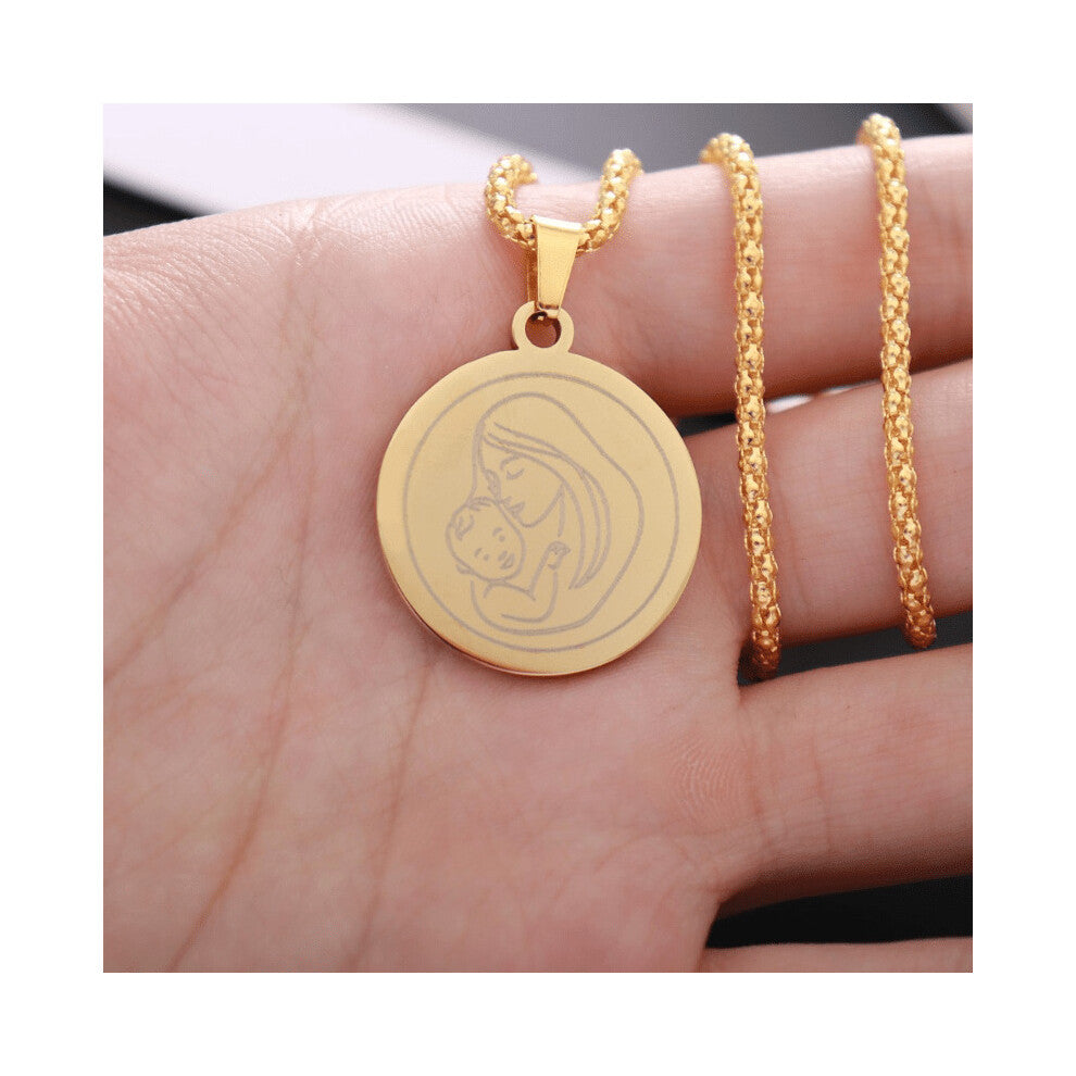 1PC Mens Stainless Steel Family Pendant Necklace Jewelry Accessories