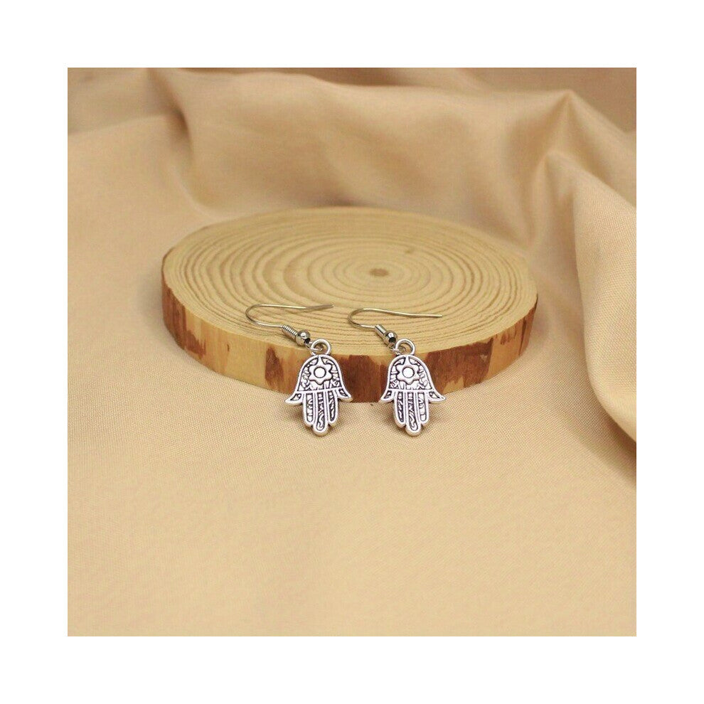 1 Pair Creative Retro Palm Pendant Alloy Earrings Decorative Accessories For Holiday Party Gift Men Accessories