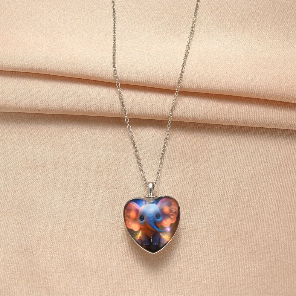 1pc Zinc Alloy Creative Baby Elephant Pendant Crystal Necklace Accessories For Men For Men Couples Or Women Or Party Decoration