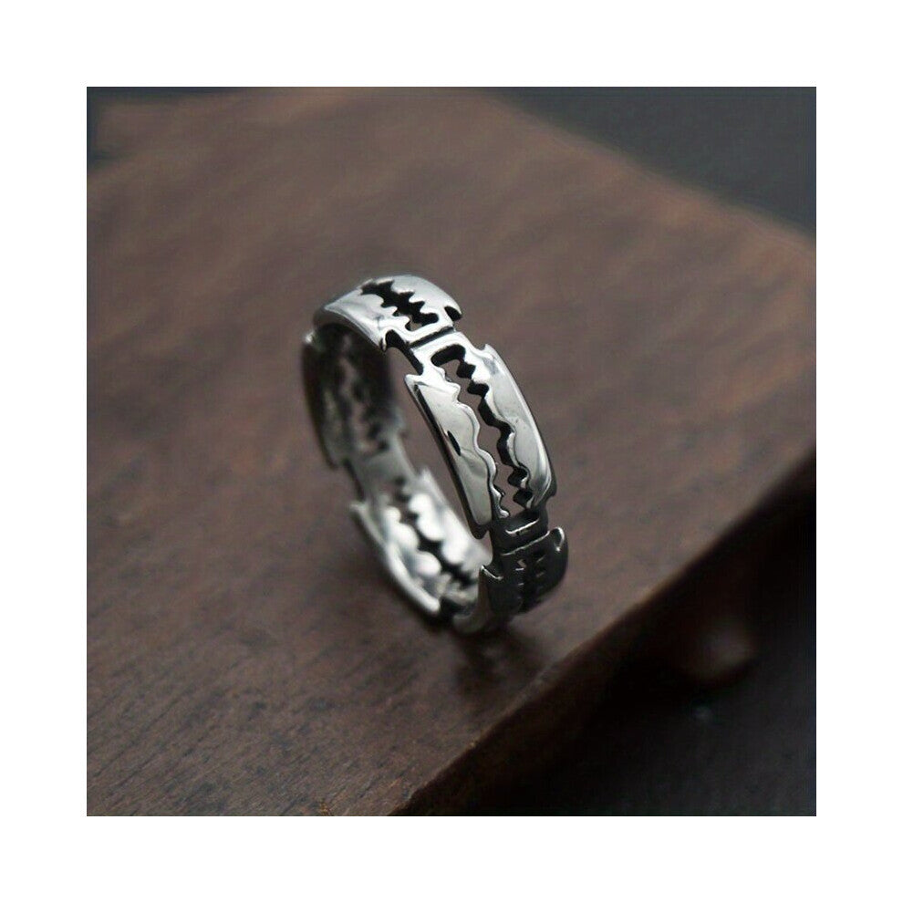 1pc Creative Vintage Geometric Blade Ring Decorative Accessories For Holiday Party Gift Men Accessories Jewelry