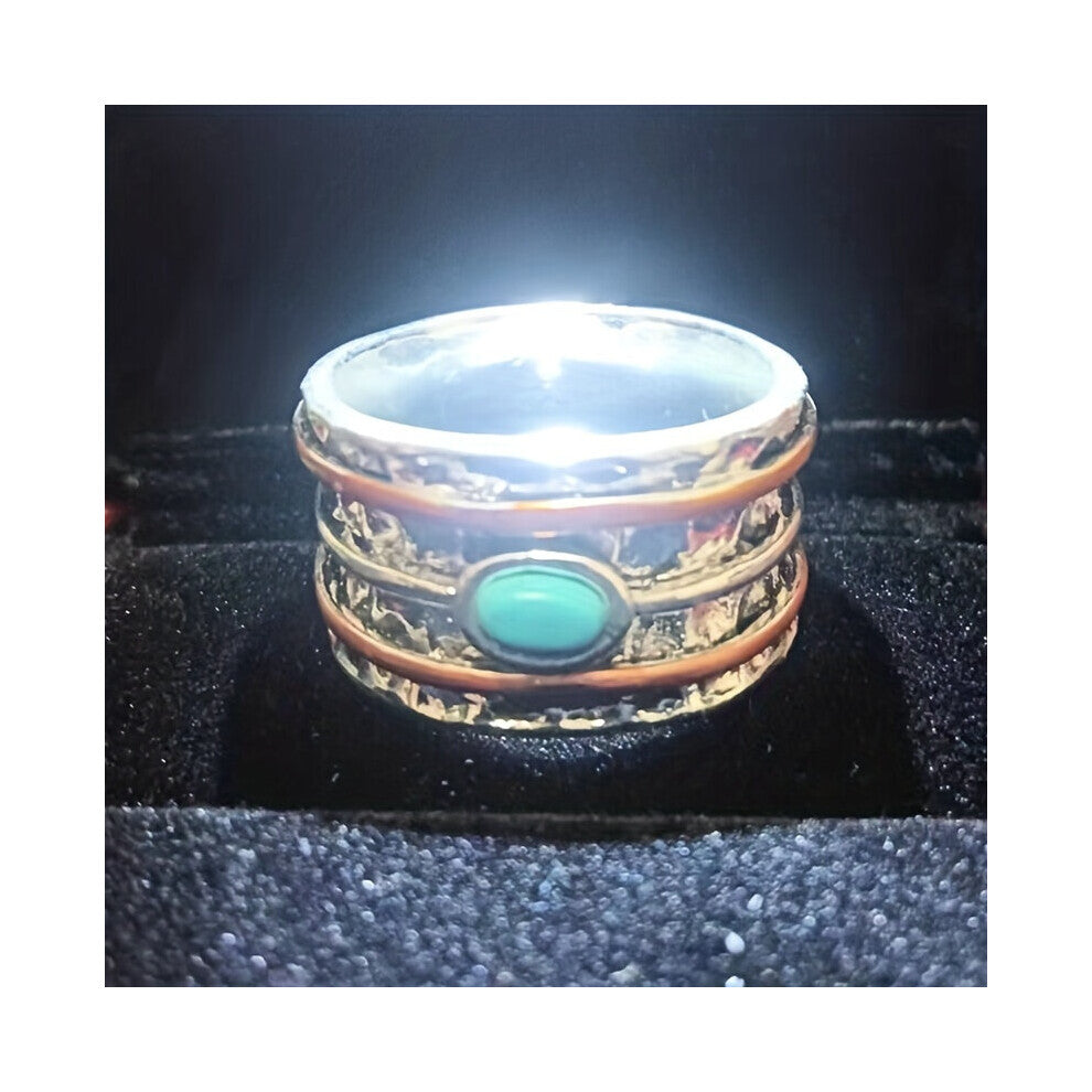 Bohemian Style Ring Inlaid With Turquoise Retro Style Ring Accessories Suitable For Mens Rings Mens Jewelry