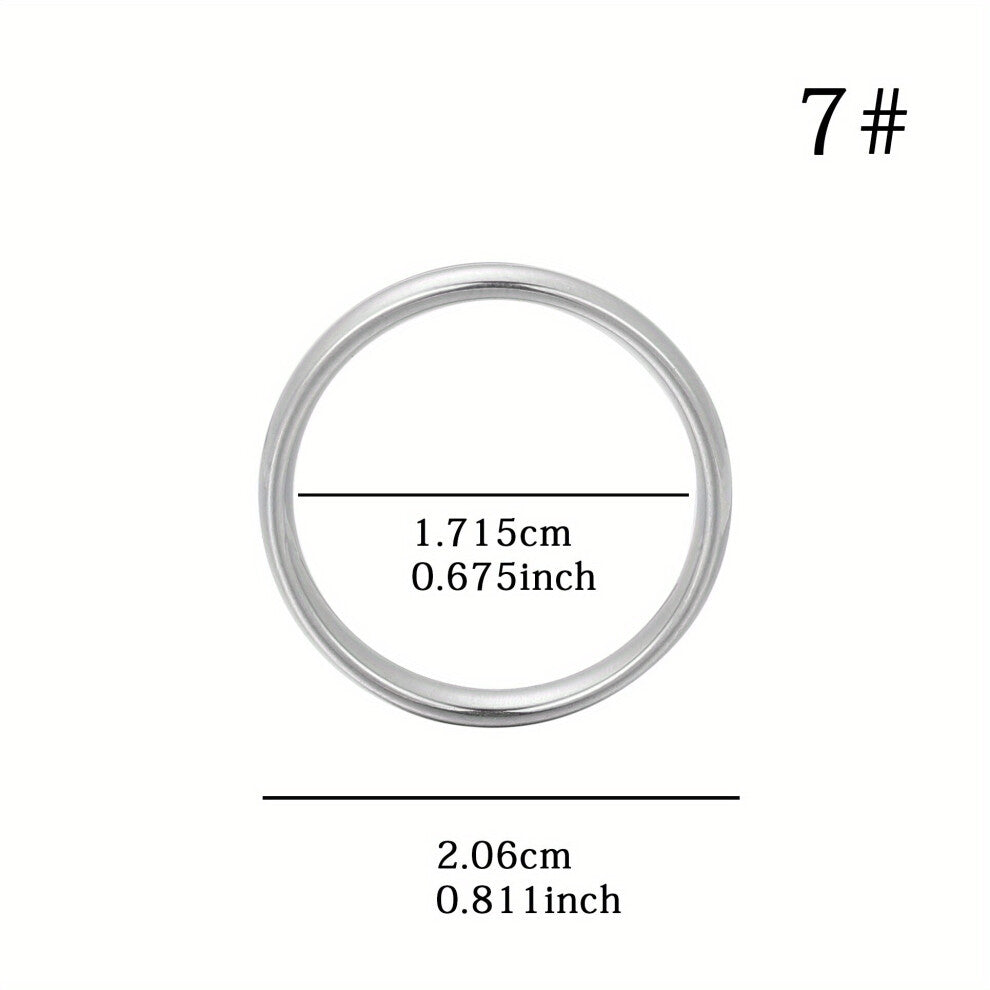 1PC Titanium Steel Ring Non fading Glossy Solid Ring 4 Sizes