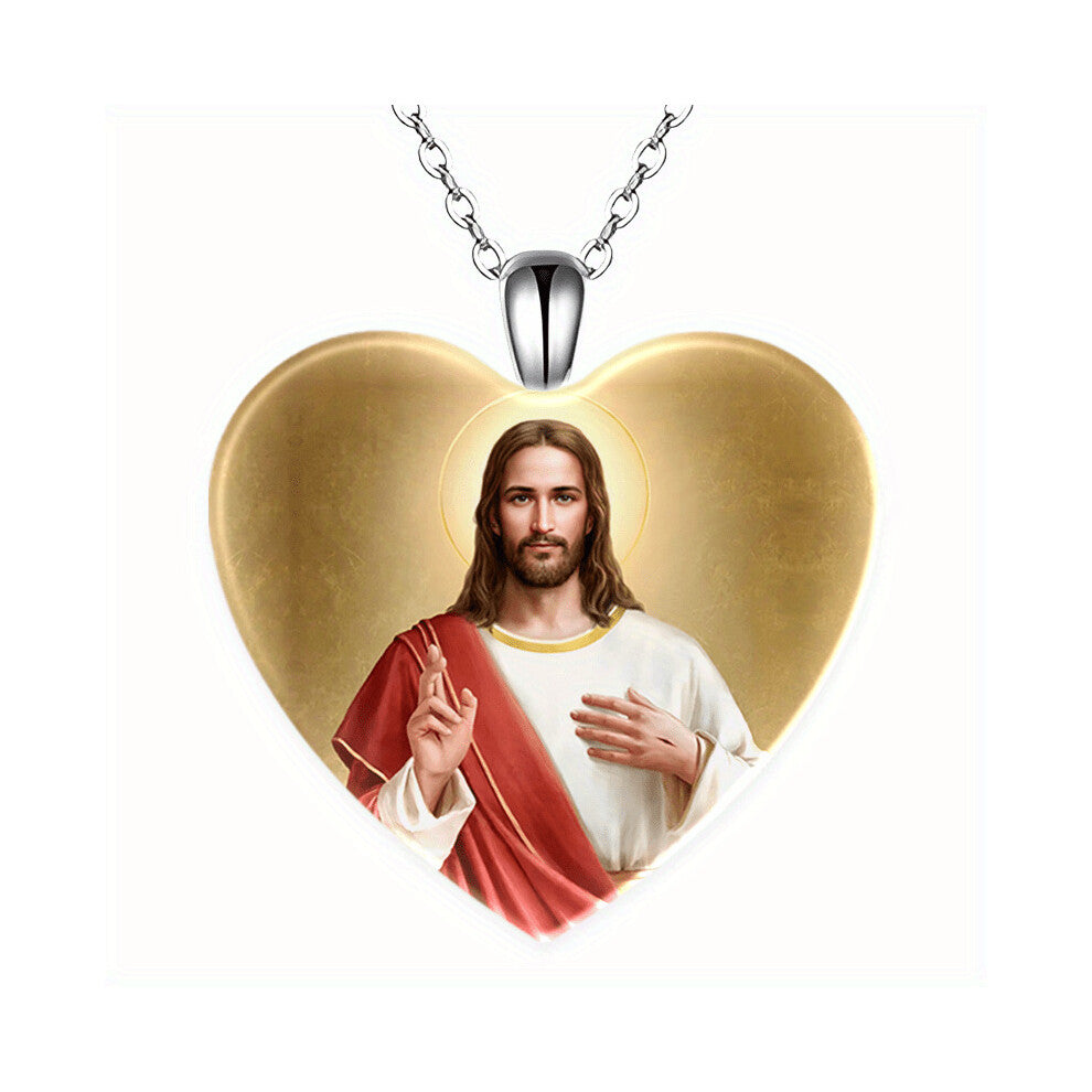 Men Pattern Heart Pendant Necklace Christmas Holiday Party Wedding Anniversary Jewelry Accessories Couple