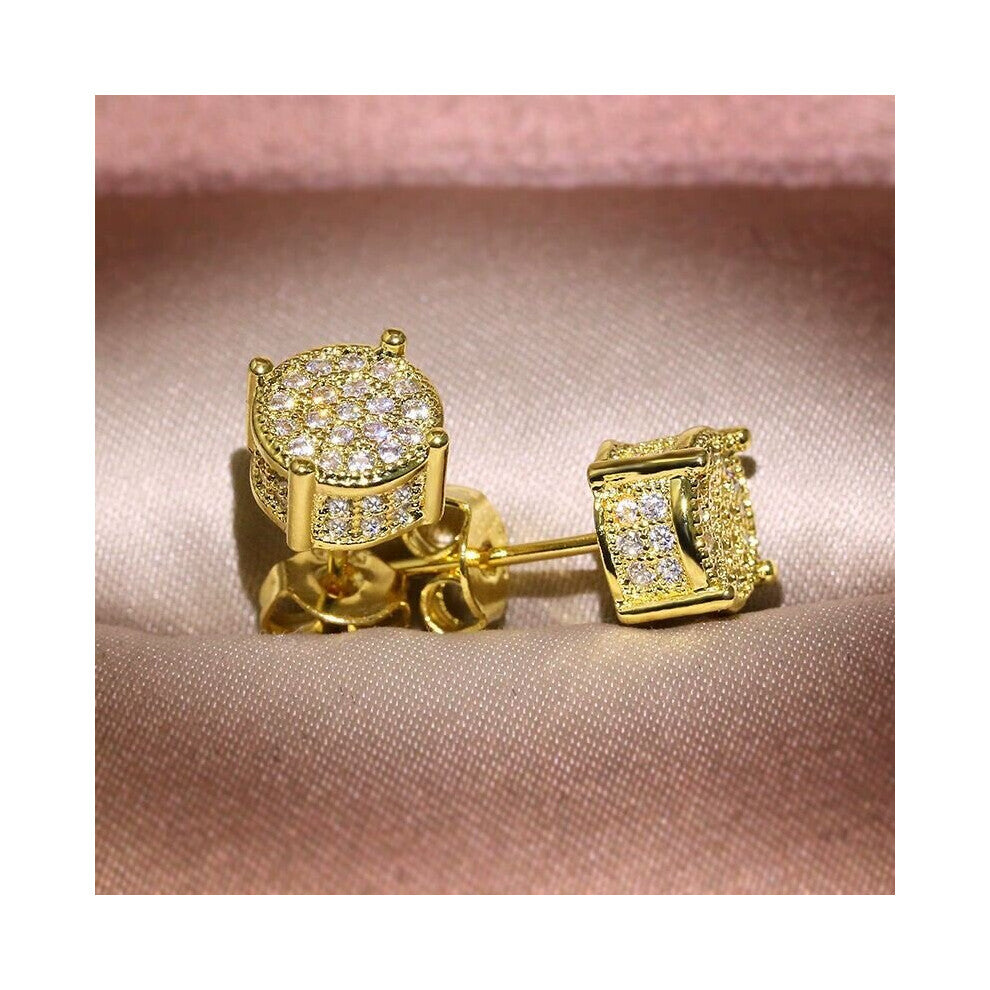 2pcs set Mens Stainless Steel Zircon Earrings Hip Hop Punk Earrings Jewelry Accessories