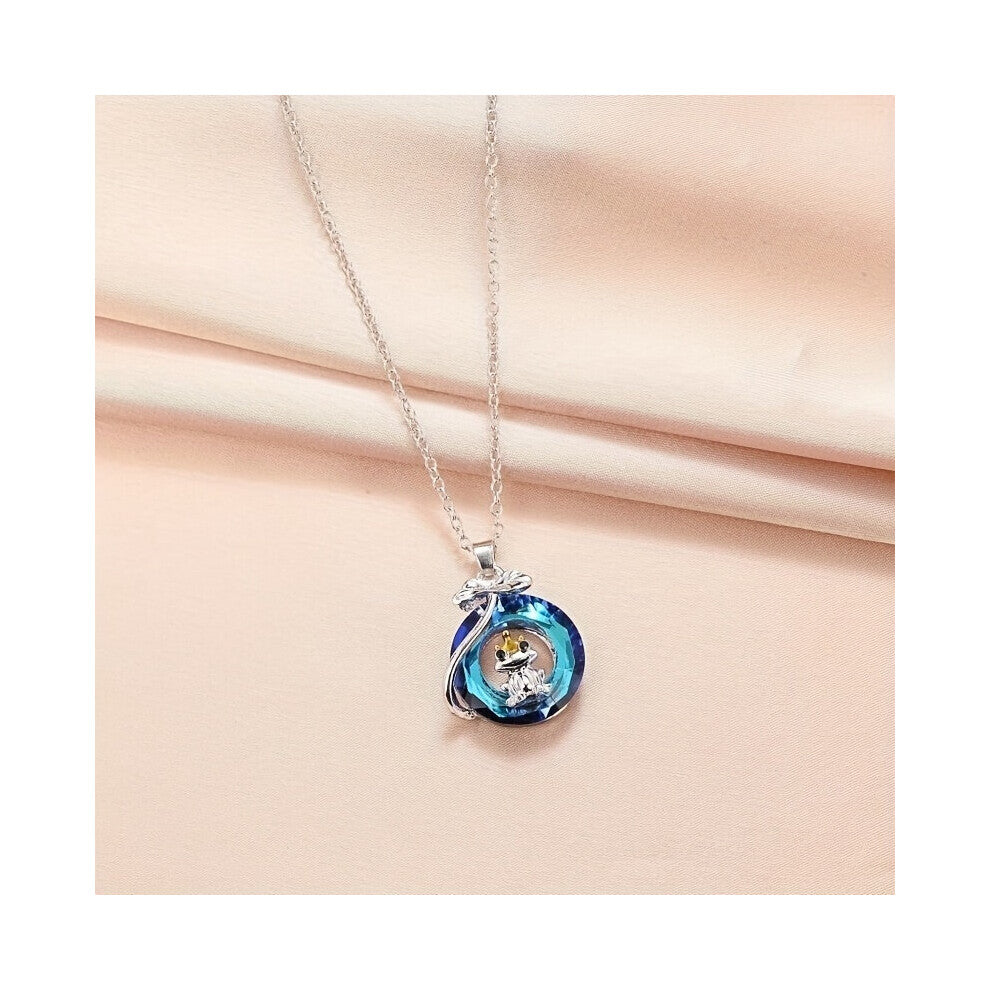 Creative Men Women Animal Necklace Frog Pendant Necklace Round Crystal Pendant For Men Women Birthday Party Jewelry Accessories Anniversary Gift Birth
