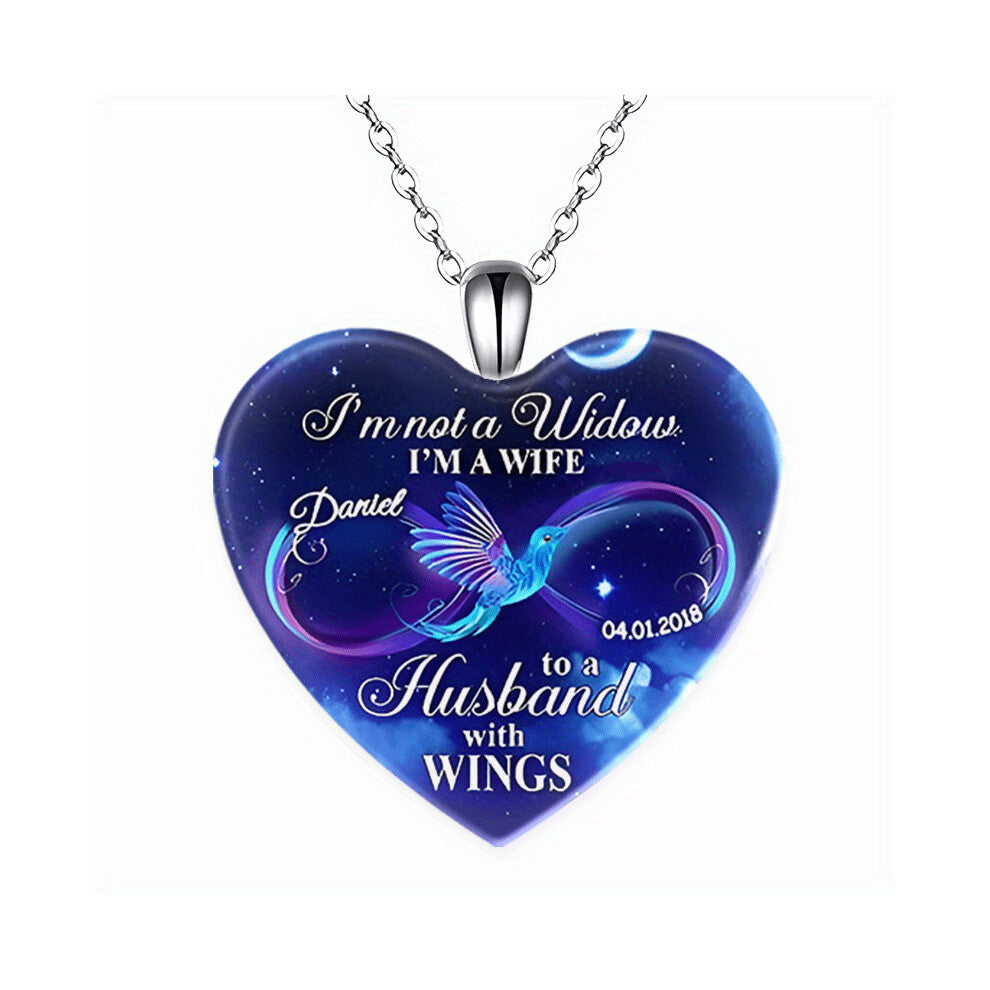 Creative Bird Pattern Heart Shaped Pendant Necklace Decorative Accessories For Holiday Party Birthday Gift Mens Accessories