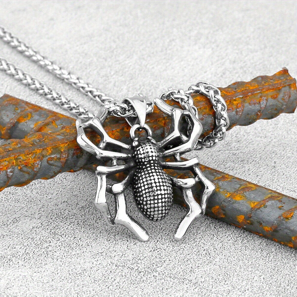 1 Pc Necklace For Men Stainless Steel Spider Vintage Necklace Mens Amulet Nordic Teen Pendant Biker Jewelry Gift