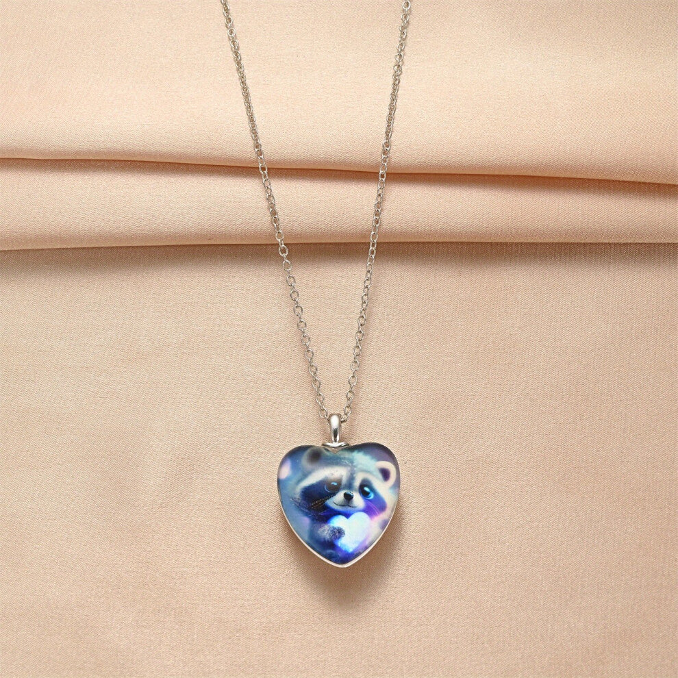 1pc Zinc Alloy Creative Small Raccoon Pendant Crystal Necklace Accessories For Men For Men Couples Or Women Or Party Decoration