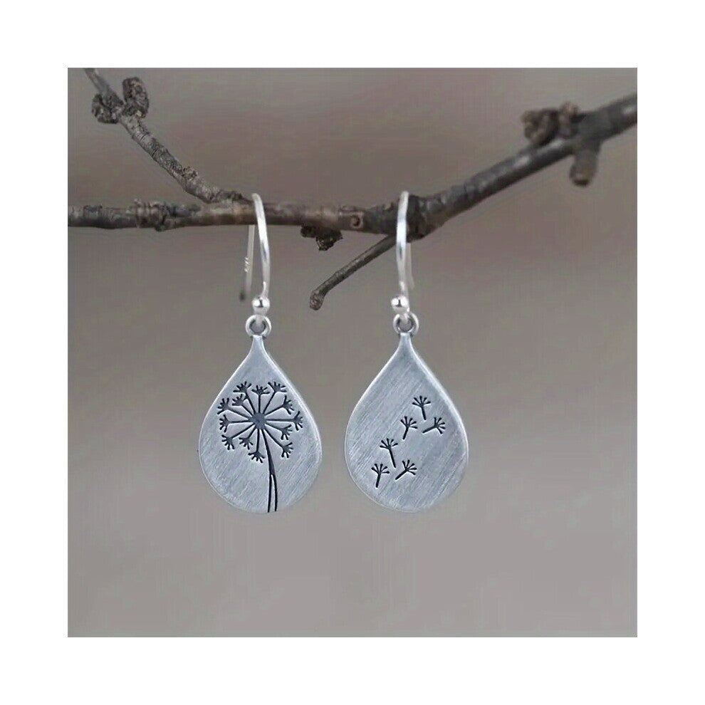 Vintage Dandelion Pattern Earrings Wedding Engagement Anniversary Gift Mens Casual Jewelry Casual Earrings For Men Accessories Gift