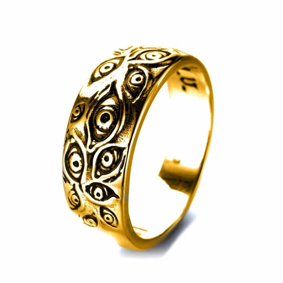 1pc Retro Gothic Eye Ring Artificial Jewelry Mens Ring Party Artificial Jewelry Hip Hop Accessories Gift