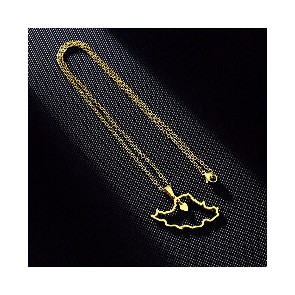 1 Pc Mens Accessories All match Iran Heart shaped Map Necklace Birthday Gift For Couples