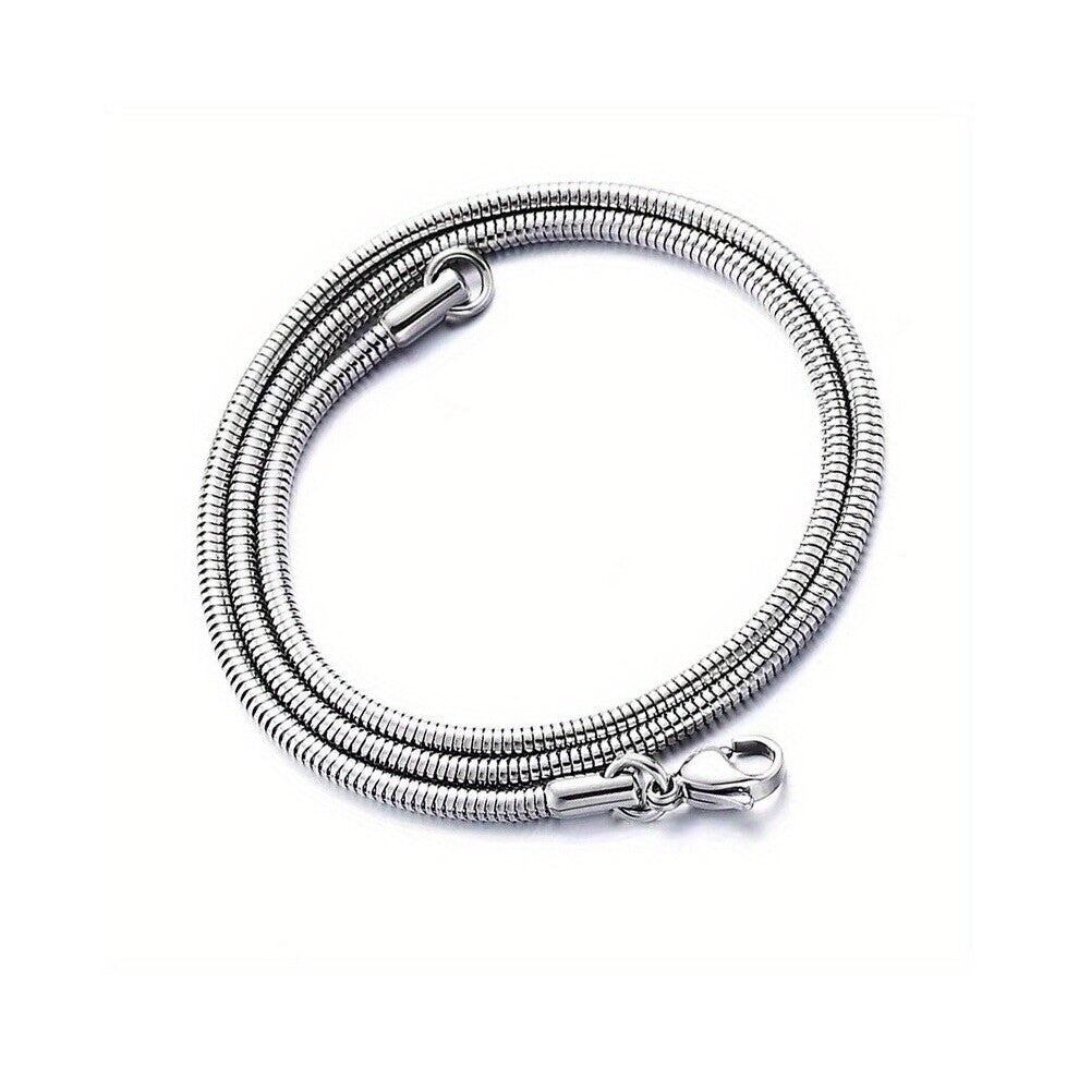 1pc Stainless Steel Round Snake Bone Necklace Stylish And Accessories Chain