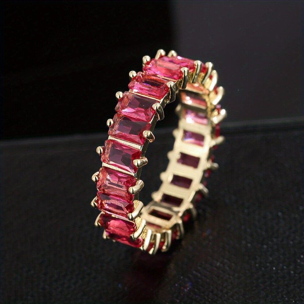 1pc Classic Mens Red Zircon Ring Jewelry Accessories