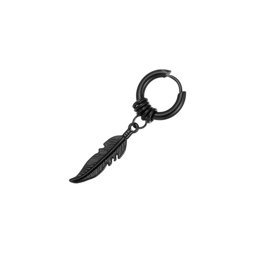Mens Punk Style Earrings Hip hop Accessories Feather Earrings Single Pack