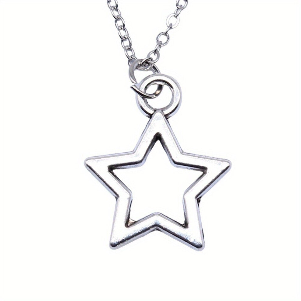 1pc Mens Mini Hollow Star Pendant Necklace Hip Hop Punk Chain Party Accessories Gift Jewelry