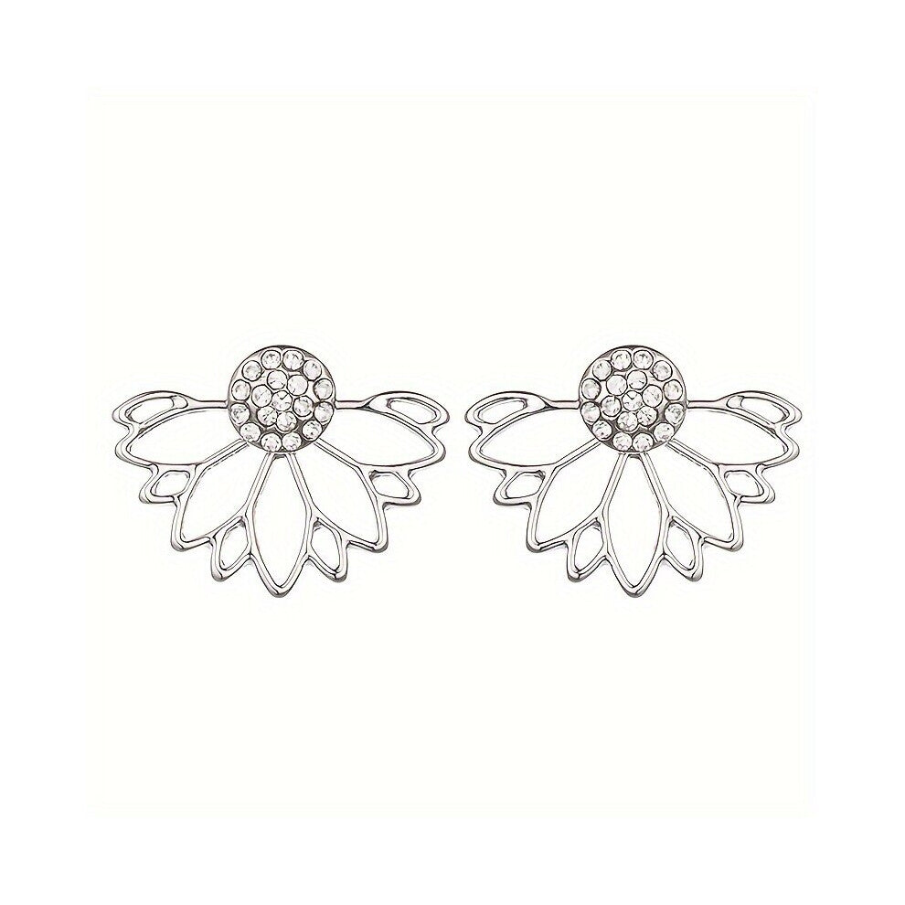 1 Pair Creative Lotus Stud Earrings Jewelry Accessories Gift Decorative Accessories For Holiday Party Gift Men Accessories