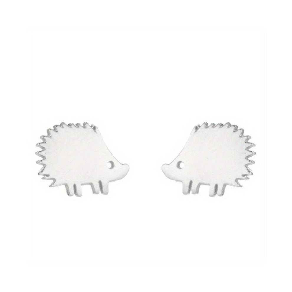 2pcs pair Mens Stainless Steel Stud Earrings Cartoon Mini Hedgehog Animal Accessories