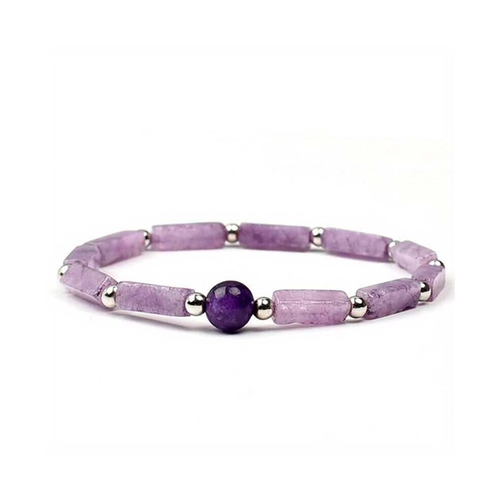 Natural Amethyst Square Bar Bead Bracelet Amethyst Pixiu Accessories Energy Bracelet