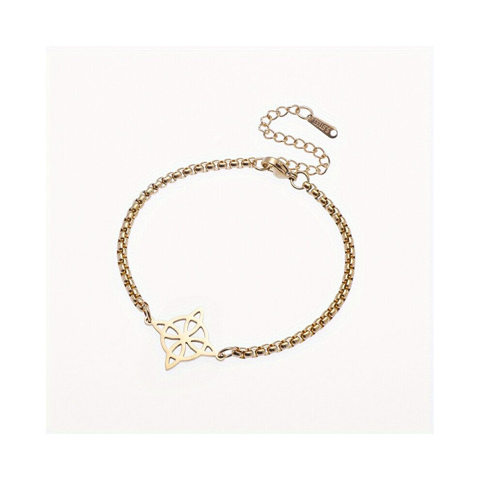 1pc Mens Necklace Witch Knot Stainless Steel Bracelet For Men And Women Hip Hop Jewelry Party Casual Accessories Gift