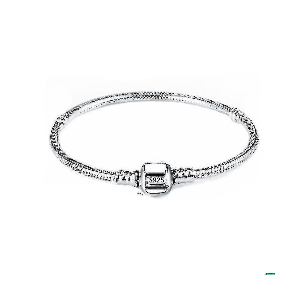 S925 Fit Diy Bead Solid Silver Chain Charm Bracelet(16cm)